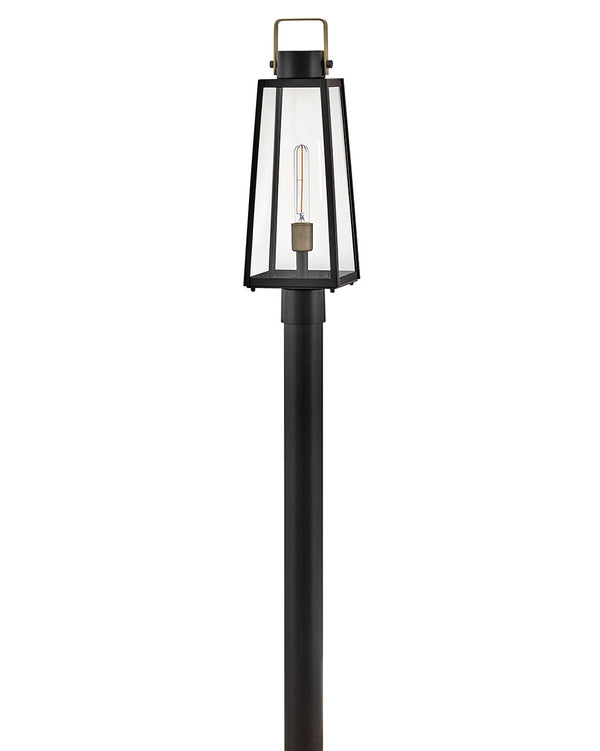 Xara 7" One Light Large Post Mount Lantern, Black