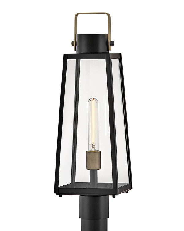 Xara 7" One Light Large Post Mount Lantern, Black