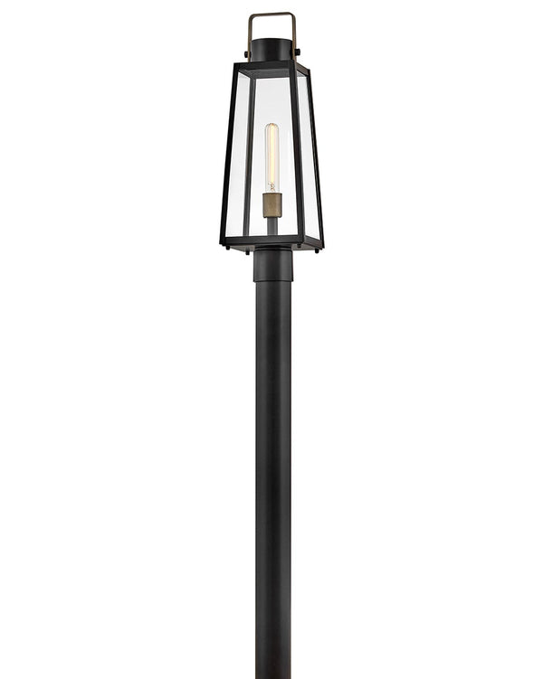 Xara 7" One Light Large Post Mount Lantern, Black