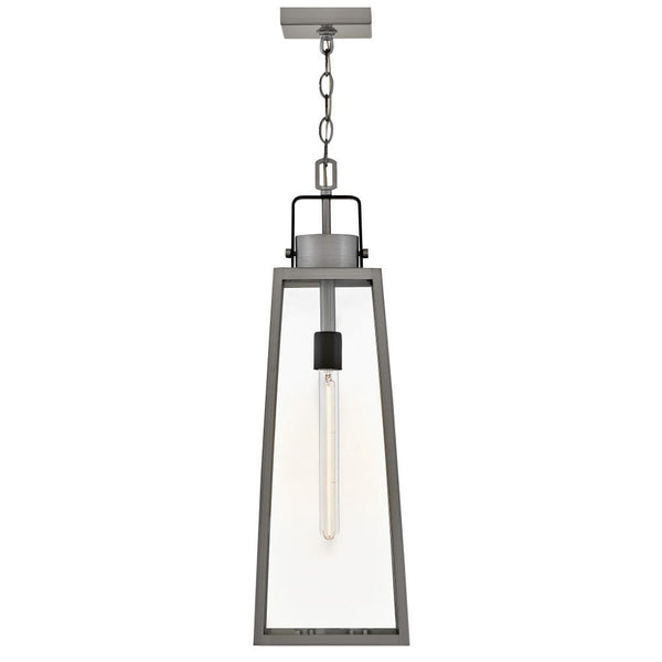 Xara 8" One Light Large Hanging Lantern, Antique Brushed Aluminum