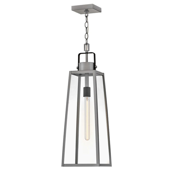 Xara 8" One Light Large Hanging Lantern, Antique Brushed Aluminum