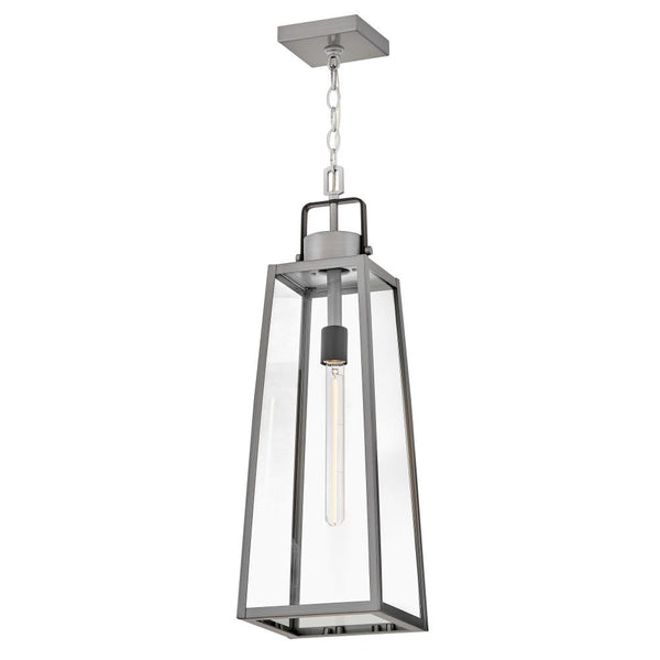 Xara 8" One Light Large Hanging Lantern, Antique Brushed Aluminum