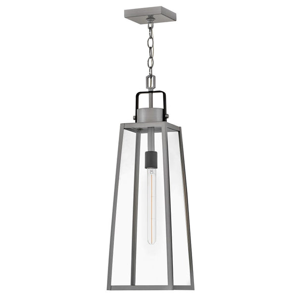 Xara 8" One Light Large Hanging Lantern, Antique Brushed Aluminum