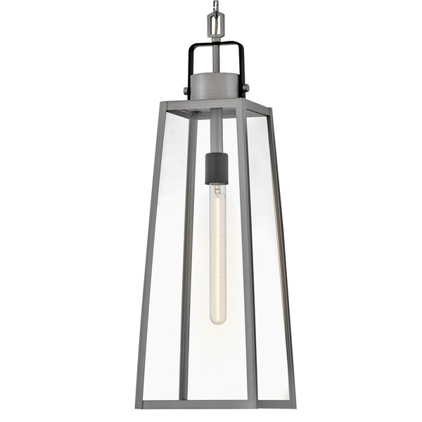 Xara 8" One Light Large Hanging Lantern, Antique Brushed Aluminum