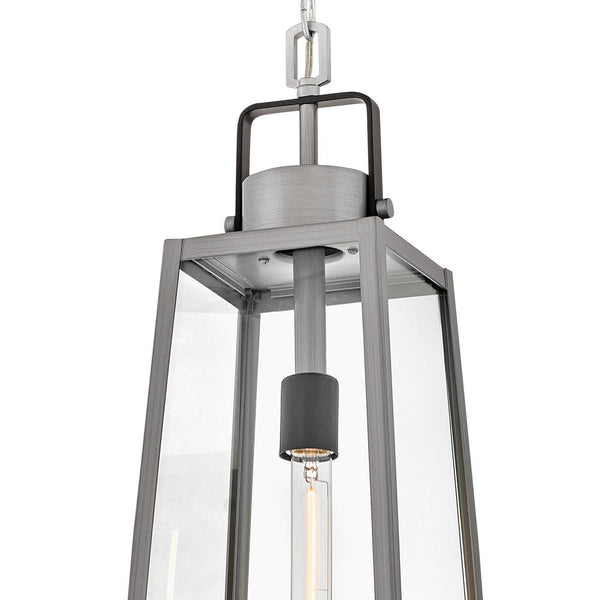 Xara 8" One Light Large Hanging Lantern, Antique Brushed Aluminum