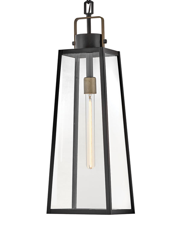 Xara 8" One Light Large Hanging Lantern, Black