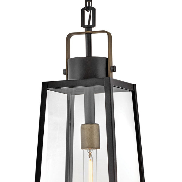 Xara 8" One Light Large Hanging Lantern, Black