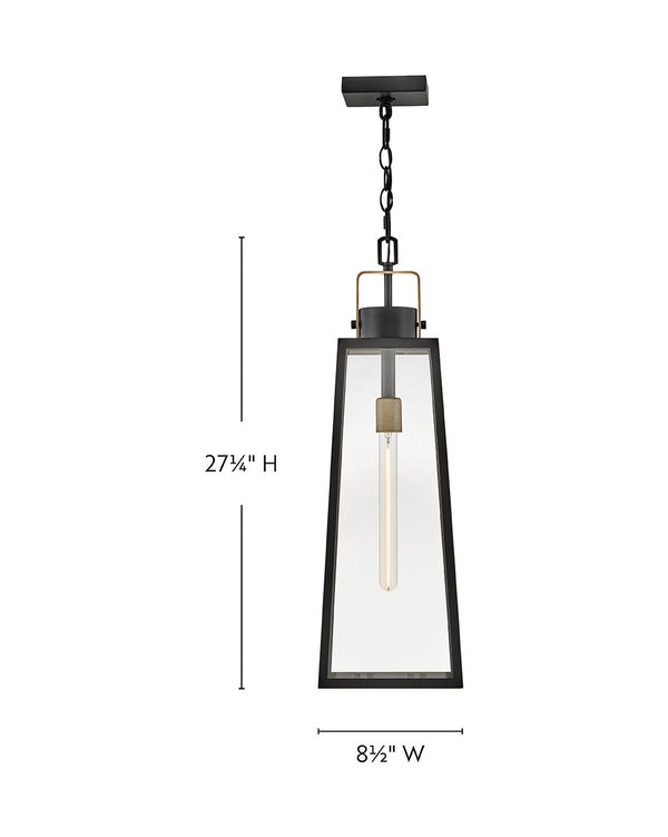 Xara 8" One Light Large Hanging Lantern, Black