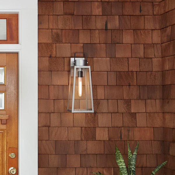 Xara 15" One Light Medium Wall Mount Lantern, Antique Brushed Aluminum