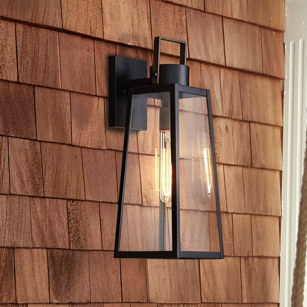 Xara 15" One Light Medium Wall Mount Lantern, Black