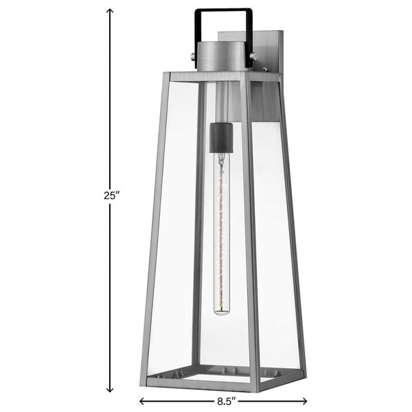 Xara 8" One Light Large Wall Mount Lantern, Antique Brushed Aluminum