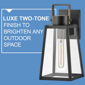 Xara 8" One Light Large Wall Mount Lantern, Black