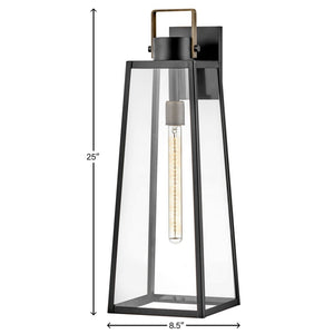 Xara 8" One Light Large Wall Mount Lantern, Black