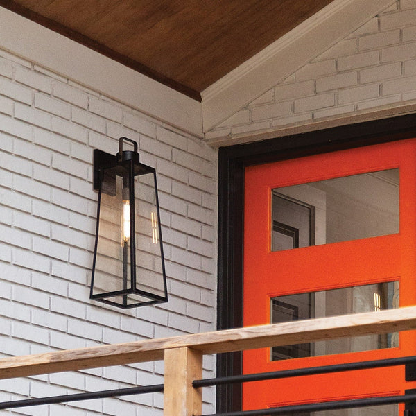 Xara 8" One Light Large Wall Mount Lantern, Black