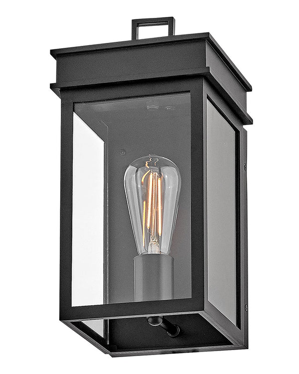 Mavia 6" One Light Small Wall Mount Lantern, Black