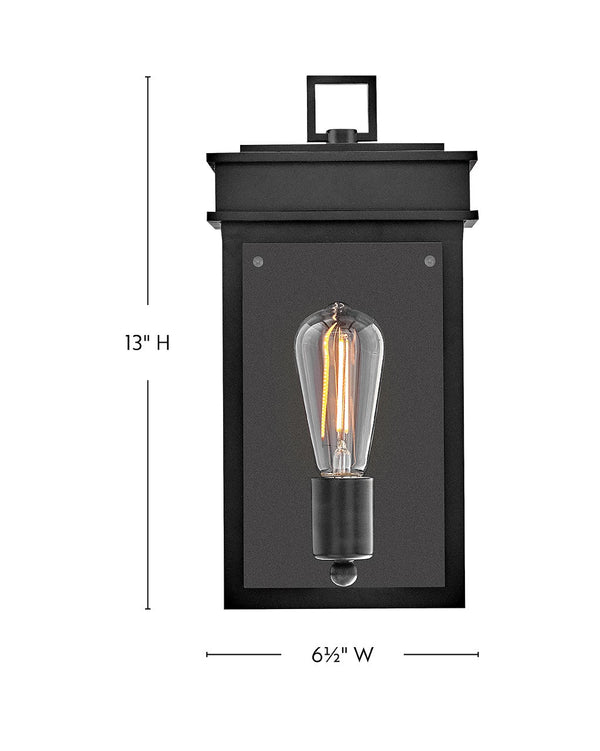 Mavia 6" One Light Small Wall Mount Lantern, Black