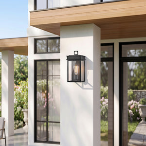 Mavia 6" One Light Small Wall Mount Lantern, Black