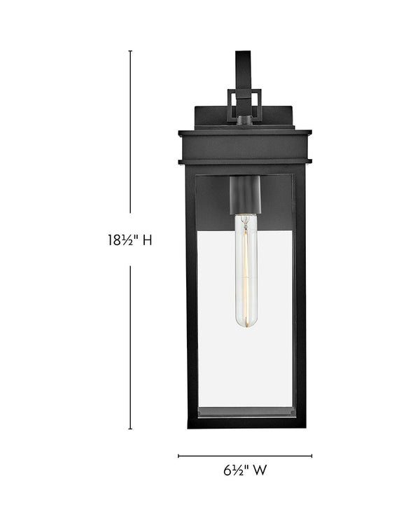 Mavia 6" One Light Medium Wall Mount Lantern, Black