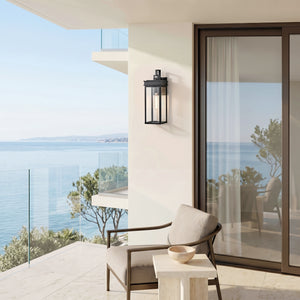 Mavia 6" One Light Medium Wall Mount Lantern, Black