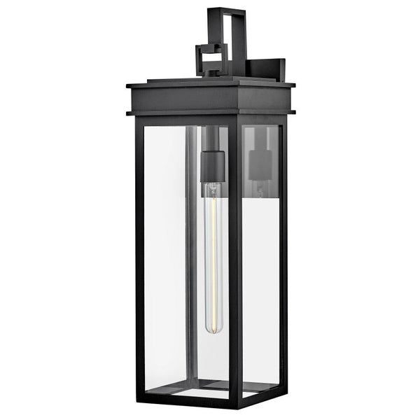 Mavia 8" One Light Large Wall Mount Lantern, Black