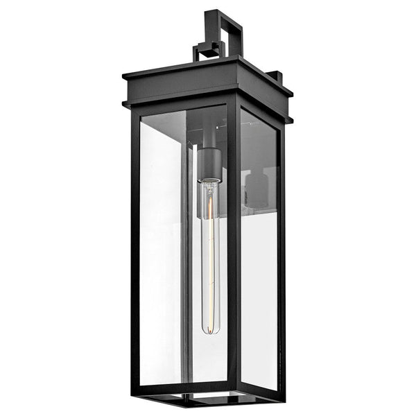 Mavia 8" One Light Large Wall Mount Lantern, Black