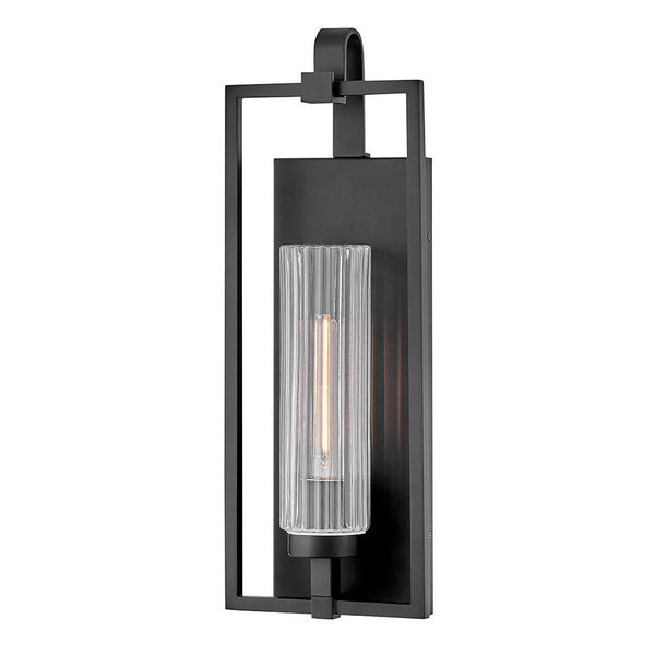 Xalen 7" One Light Medium Wall Mount Lantern, Black