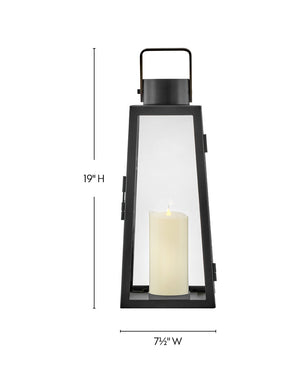 Xara 7" Medium Decorative Lantern, Black