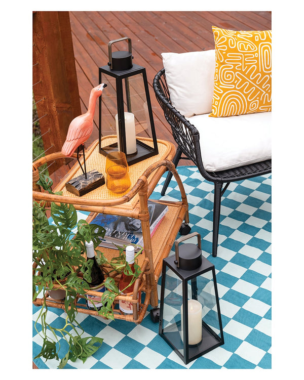 Xara 7" Medium Decorative Lantern, Black