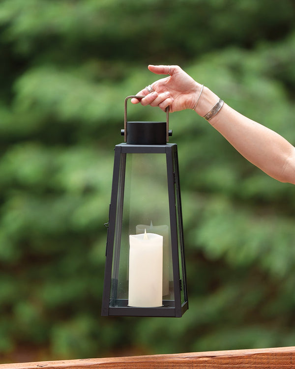 Xara 7" Medium Decorative Lantern, Black