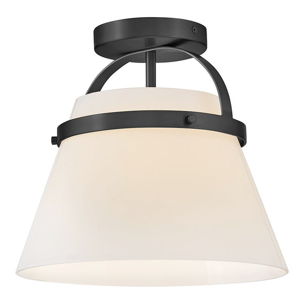 Elra 12" One Light Medium Semi-Flush Mount, Black