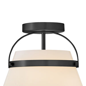 Elra 12" One Light Medium Semi-Flush Mount, Black
