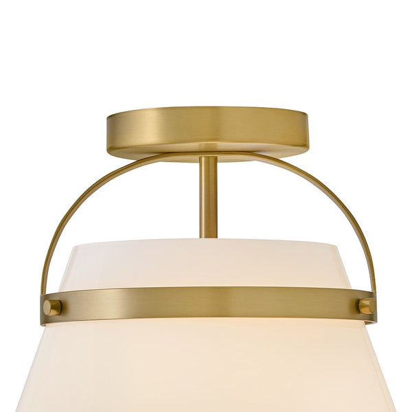 Elra 12" One Light Medium Semi-Flush Mount, Lacquered Brass
