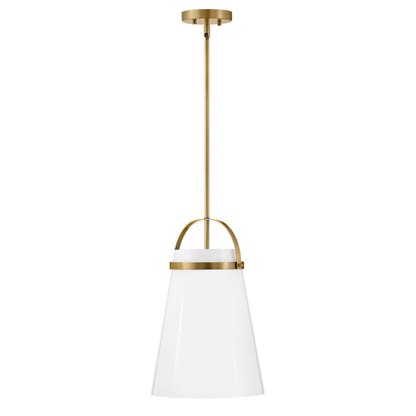 Elra 11" Small Single Light Pendant, Lacquered Brass