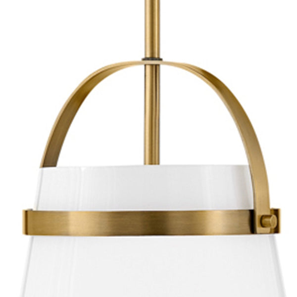 Elra 11" Small Single Light Pendant, Lacquered Brass