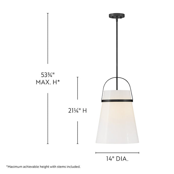 Elra 14" One Light Medium Pendant, Black