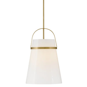 Elra 14" One Light Medium Pendant, Lacquered Brass