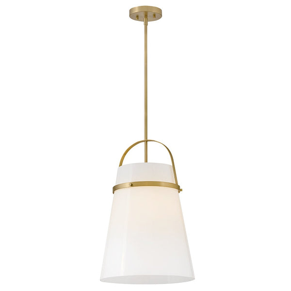 Elra 14" One Light Medium Pendant, Lacquered Brass