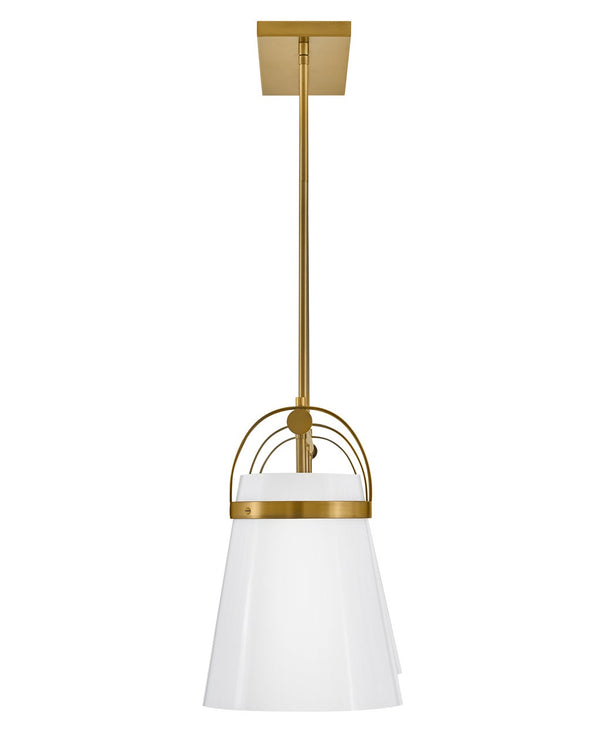 Elra 38" One Light Large Linear Chandelier, Lacquered Brass