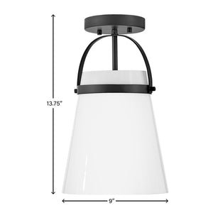 Elra 9" Small Single Light Convertible Pendant, Black