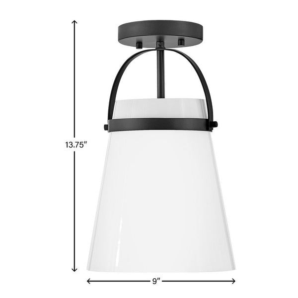 Elra 9" Small Single Light Convertible Pendant, Black