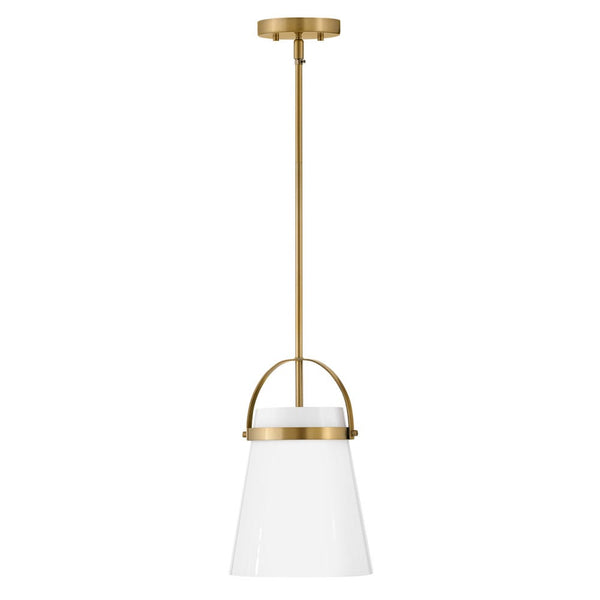 Elra 9" Small Single Light Convertible Pendant, Lacquered Brass