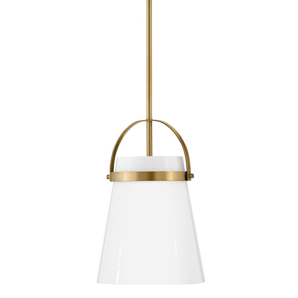 Elra 9" Small Single Light Convertible Pendant, Lacquered Brass
