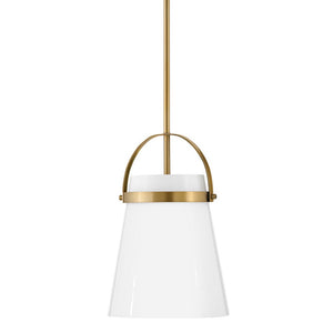 Elra 9" Small Single Light Convertible Pendant, Lacquered Brass