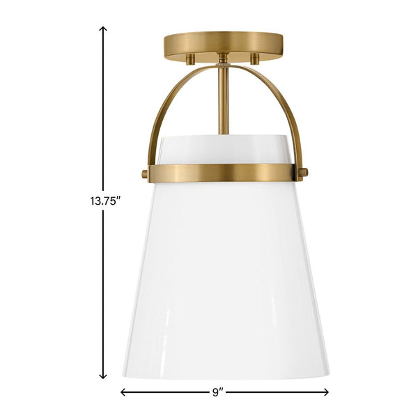 Elra 9" Small Single Light Convertible Pendant, Lacquered Brass