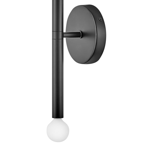 Vara 5" Two Lights Medium Tall Sconce, Black