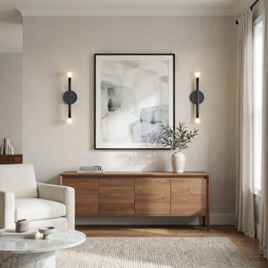 Vara 5" Two Lights Medium Tall Sconce, Black