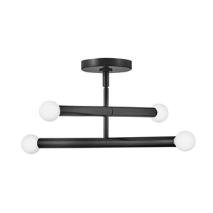 Vara 16" Four Lights Medium Convertible Pendant, Black