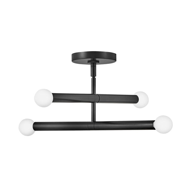 Vara 16" Four Lights Medium Convertible Pendant, Black