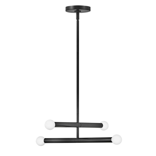 Vara 16" Four Lights Medium Convertible Pendant, Black