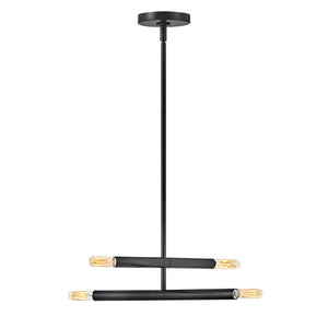 Vara 16" Four Lights Medium Convertible Pendant, Black